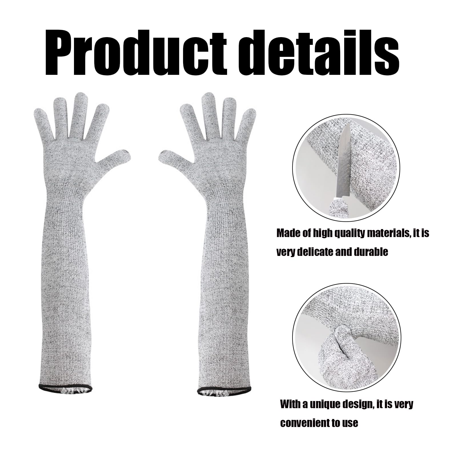 TZMFHD Guard Gloves Gardening Long, Level 5 Cut Resistant Gloves With Long Arm Sleeves - Image 3