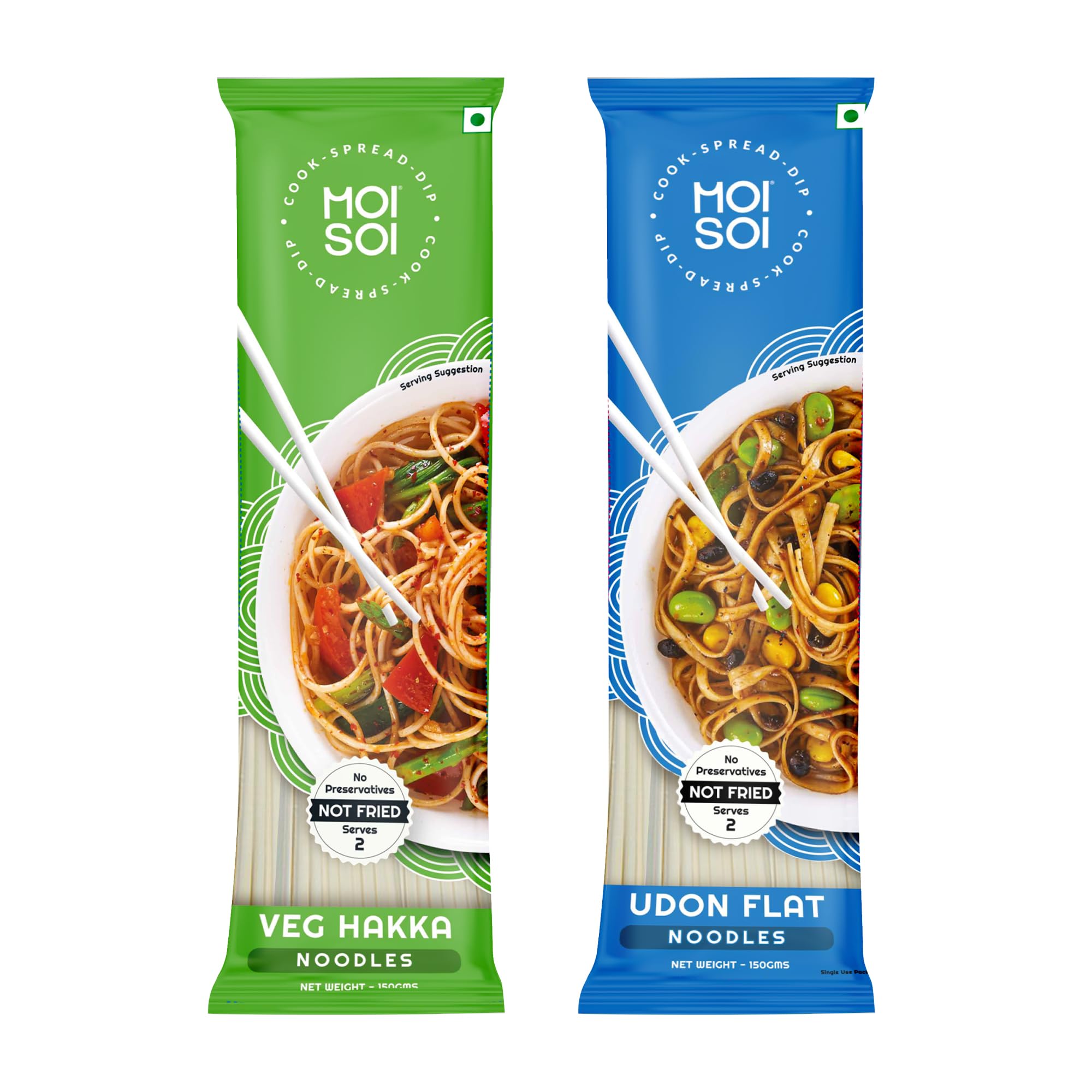 MOI SOI® Veg Hakka Noodle + Udon Noodle (150g Each Pkt | No MSG | No Preservatives | Noodle Value Pack of 2) (B0BKLS7S26) Amazon Price History, Amazon Price Tracker