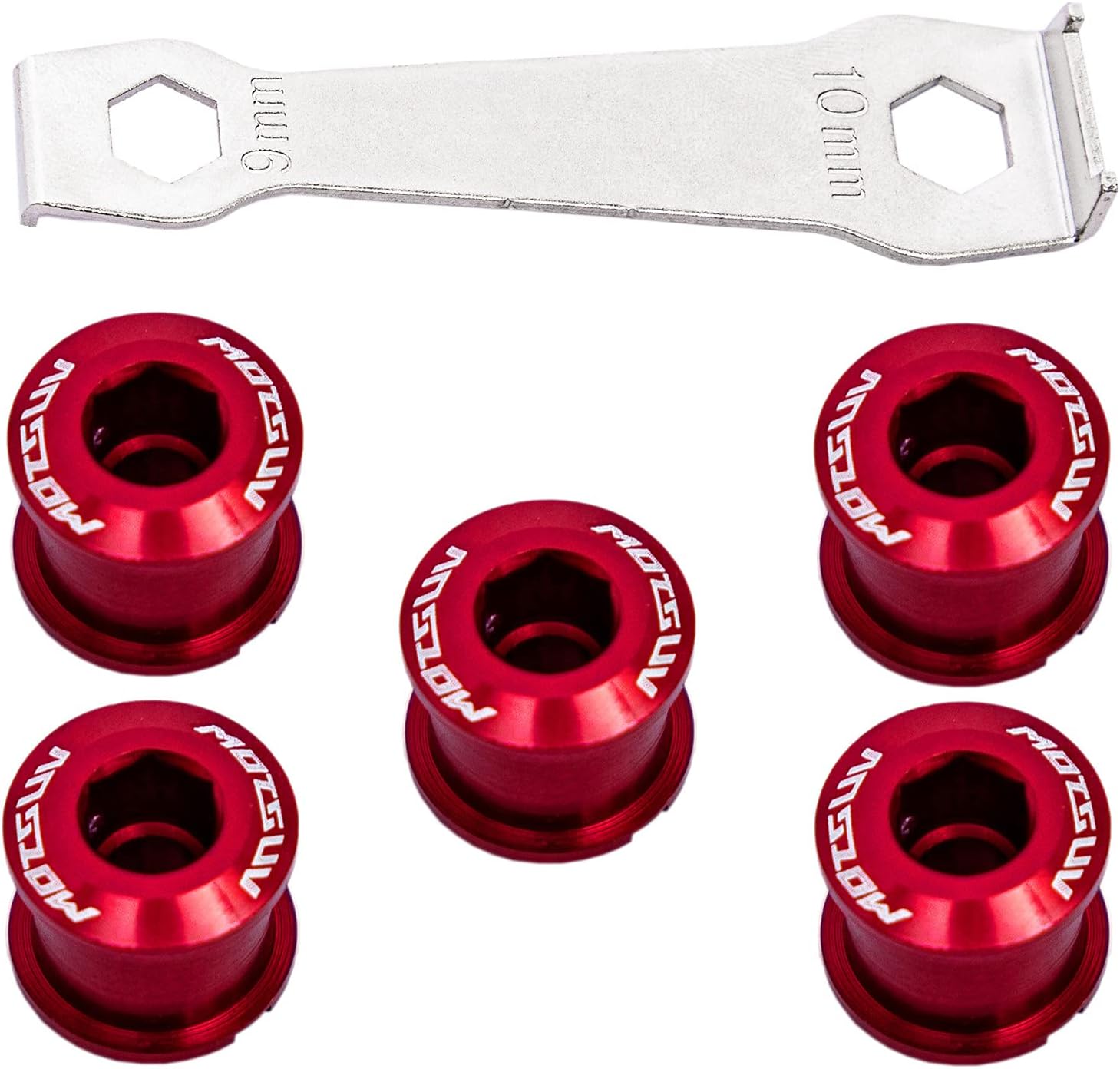 YBEKI Chainring Bolts for Road MTB Bicycle Single Chainring and Double Chainring Bolts with Mounting Wrench