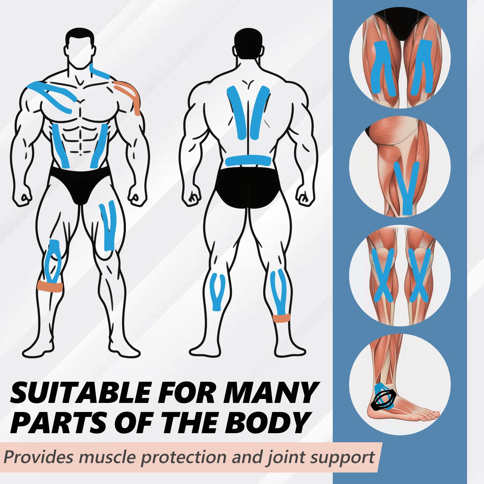 Kinesio Tape 6 Rotoli, 5m X 5cm, Cerotto Cinesiologico Elastico Impermeabile, Per Supporto Muscolare E Articolazioni, 6 Colori