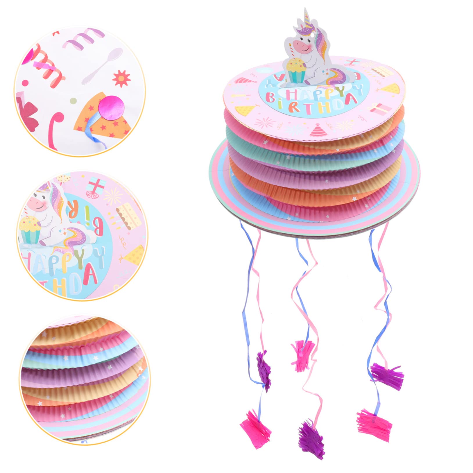 TOPBATHY 3pezzi Pinata Forma Di Unicorno Per Feste Decorazione Giocattolo Per Compleanni e Celebrazioni Facile Da Riempire Con Dolcetti e Giocattoli