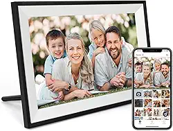 Moldura digital de 10,1 polegadas WiFi Moldura digital IPS HD Touch Screen Smart Cloud Photo Frame com 8 GB de armazenamento, rotação automática, fácil configuração para compartilhar fotos ou vídeos