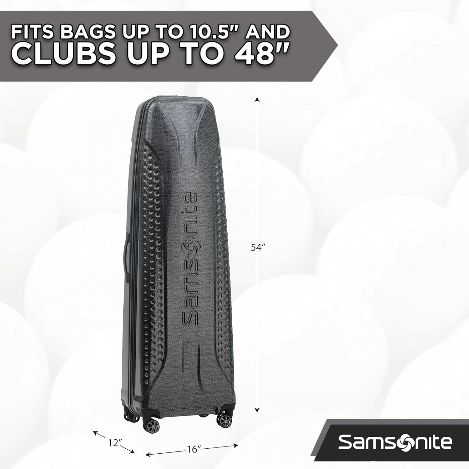 Samsonite Tour Pro Golf Travel Bags for Airlines, Hard Shell Golf Travel Case with Durable ABS, 360° Multi-Directional Shark Wheels, Lightweight Golf Club Travel Bag