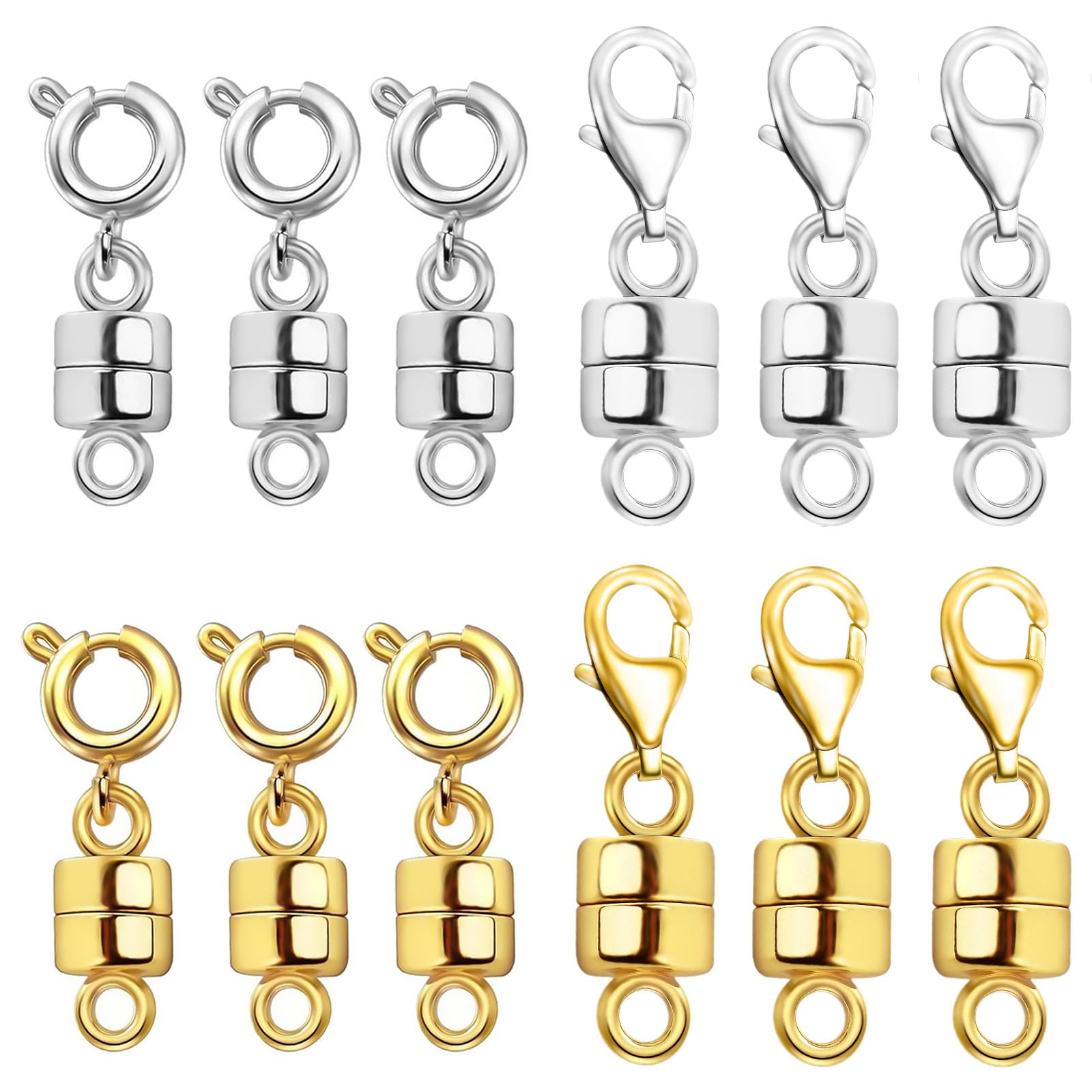 Magnetische Halskettenverschlüsse und Verschlüsse, 18 Karat Gold und versilberter Armband-Konverterverschluss, geeignet für Halsketten und Kettenverlängerungen