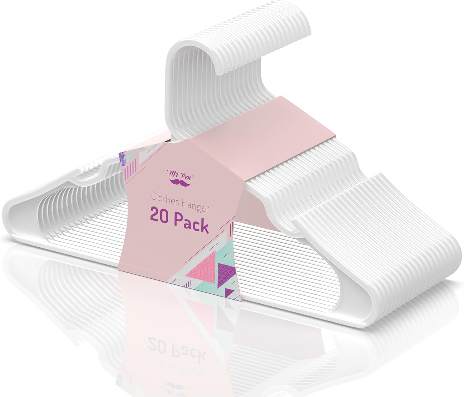 Mr. Pen Plastic Hanger, 20 Pack, White Plastic Hangers, Hangers