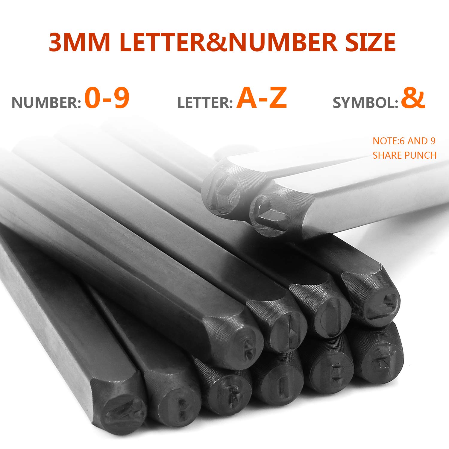 Set Punzoni Per Incisione - 36 Pezzi Lettere E Numeri Da 6mm | Per Metallio, Legno, Pelle - Foto 10