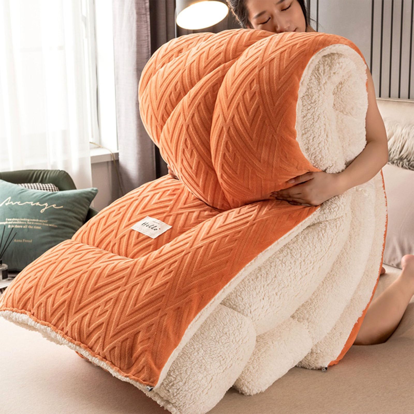 Edredón de felpa esponjoso para disfrutar de un dormitorio cálido y acogedor en invierno