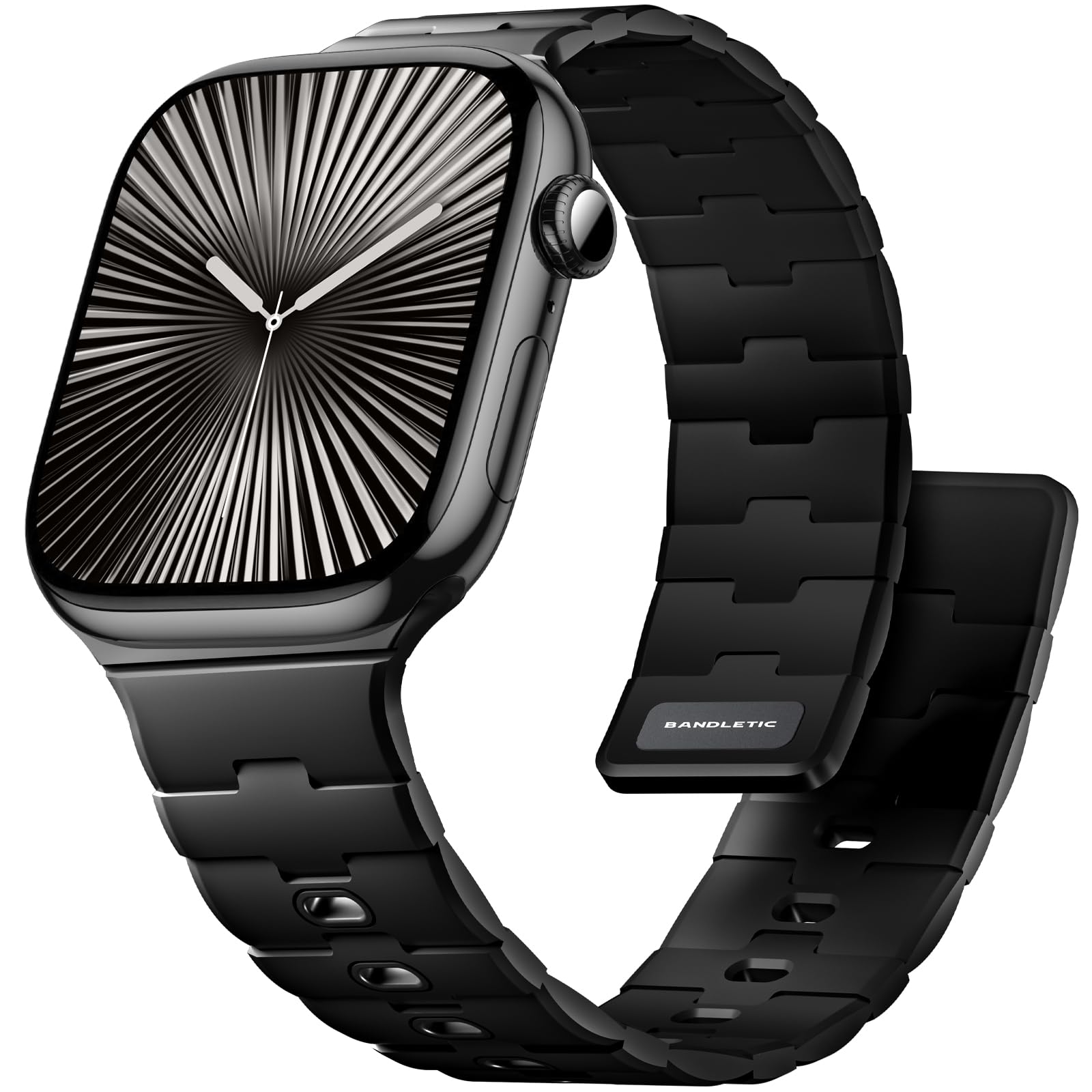 Bandletic Magnetic Silicone Watchband Compatible with Apple Watch Band 44mm 45mm 46mm 49mm 42mm 41mm 40mm 38mm for Men Women, Strong Magnet Sport Strap for iWatch Series 10 9 Ultra SE 2 8 7 6 5 4 3 1