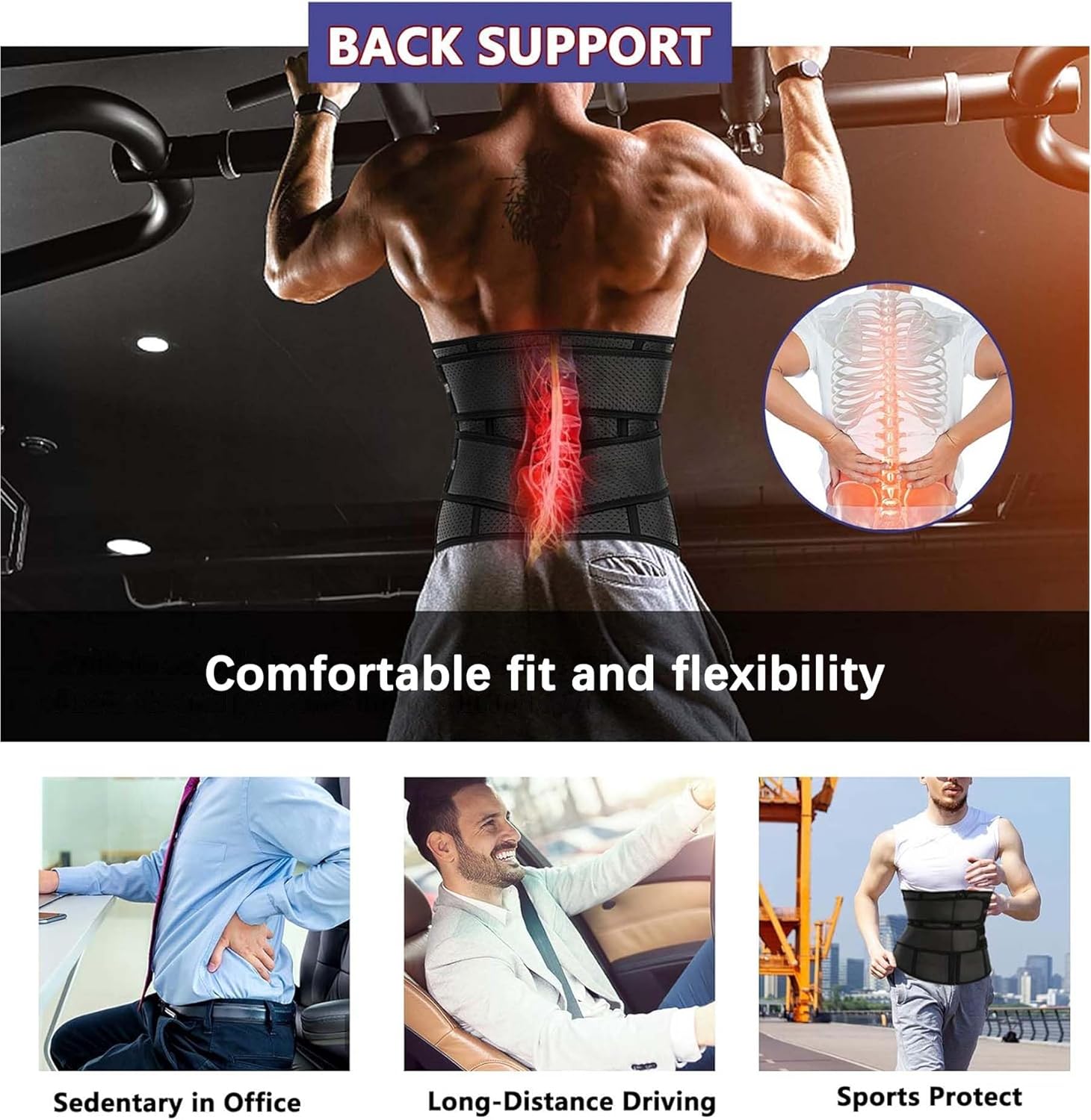 Waist Trainer Trimmer for Men Tummy Control Shapewear Neoprene Sweat Belt Slimming Body Shaper - Image 5