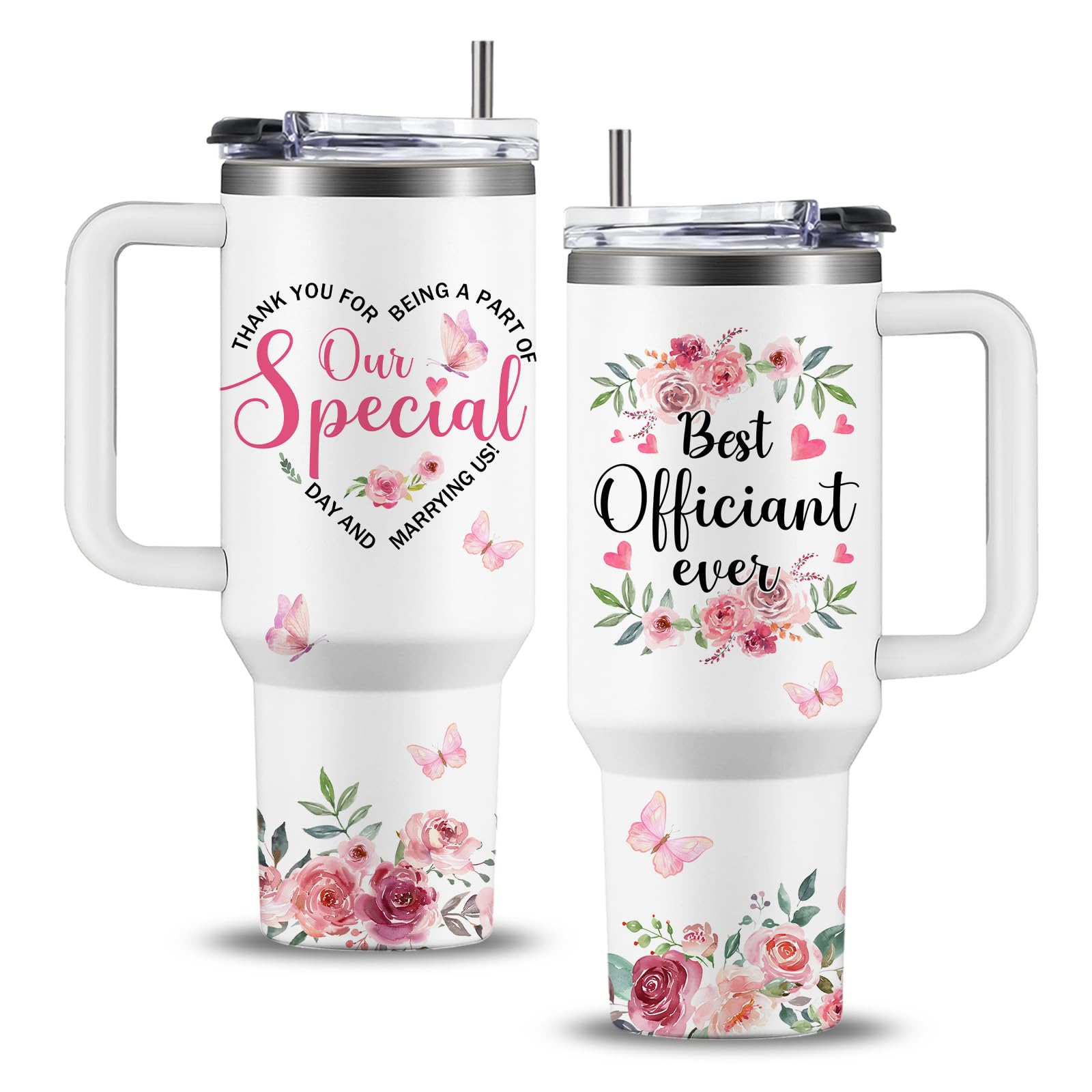 Wedding Officiant Gifts Tumbler, Best Officiant Ever Gift from Couple, Wedding Thank You Gifts for Bridesmaid, Funny Bride Groom Party Gift Coffee Cup 40oz