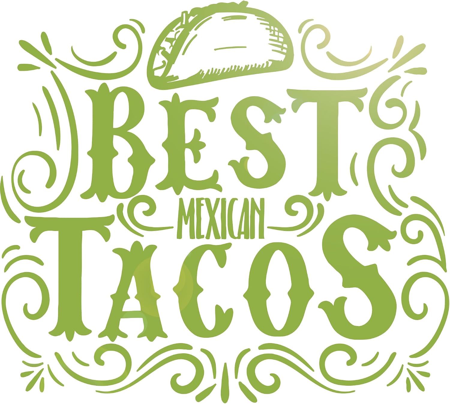 Vinyl Wall Decal Kitchen Words Best Mexican Food Tacos Stickers Mural Large Decor (g4470) Black