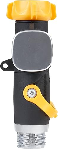 Miniatura 5 de Melnor 65135AMZ - Conector de válvula de flujo de palanca de 4 vías, amarillo, negro