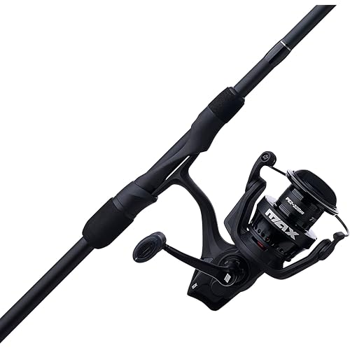 Abu Garcia 7' Max SX Spinning Reel and Fishing Rod Combo, Size 4000 Reel, 7 Stainless Steel Ball Bearings, Smooth Oil Felt Front Drag System, 24 Ton Graphite Rod Blank