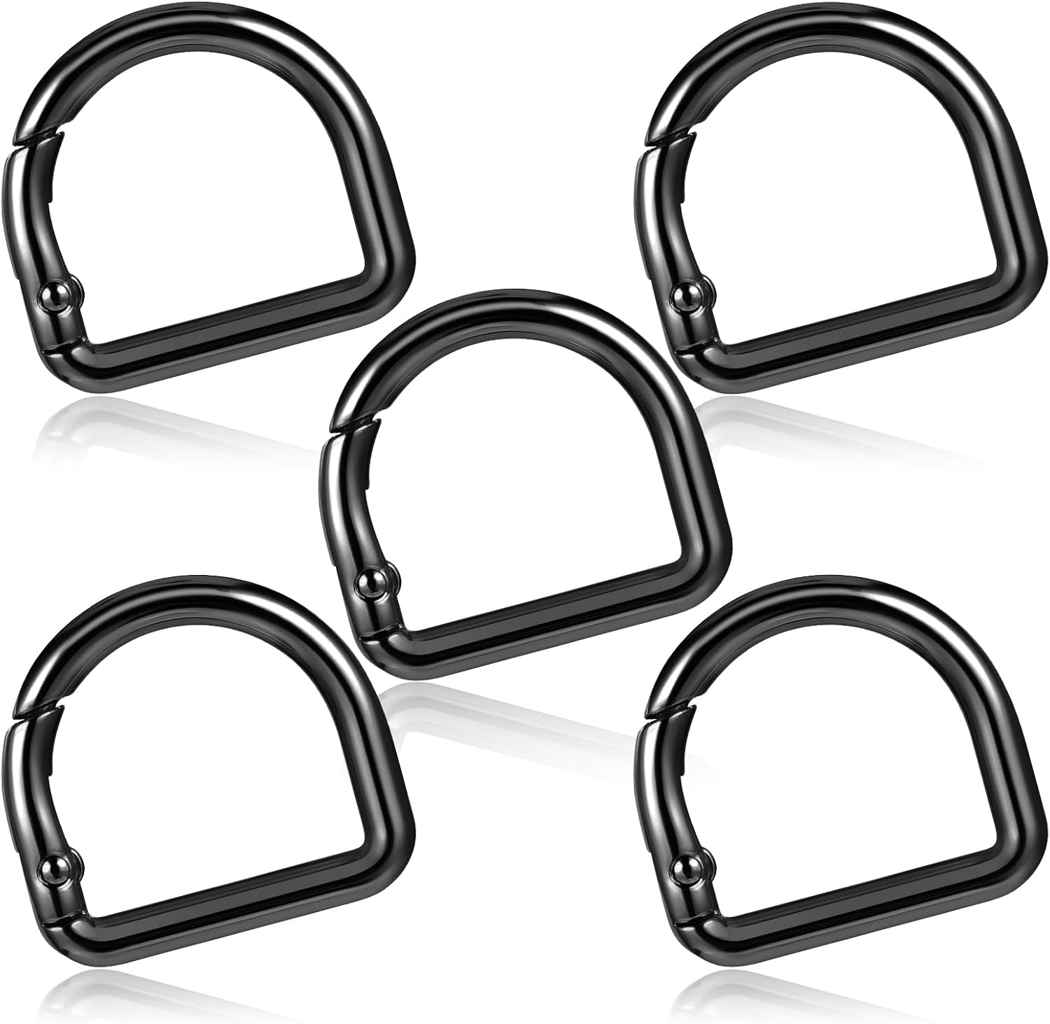 Classicseali 5pcs D Rings for Bags, Opening Spring Metal D Ring, 1 in ...