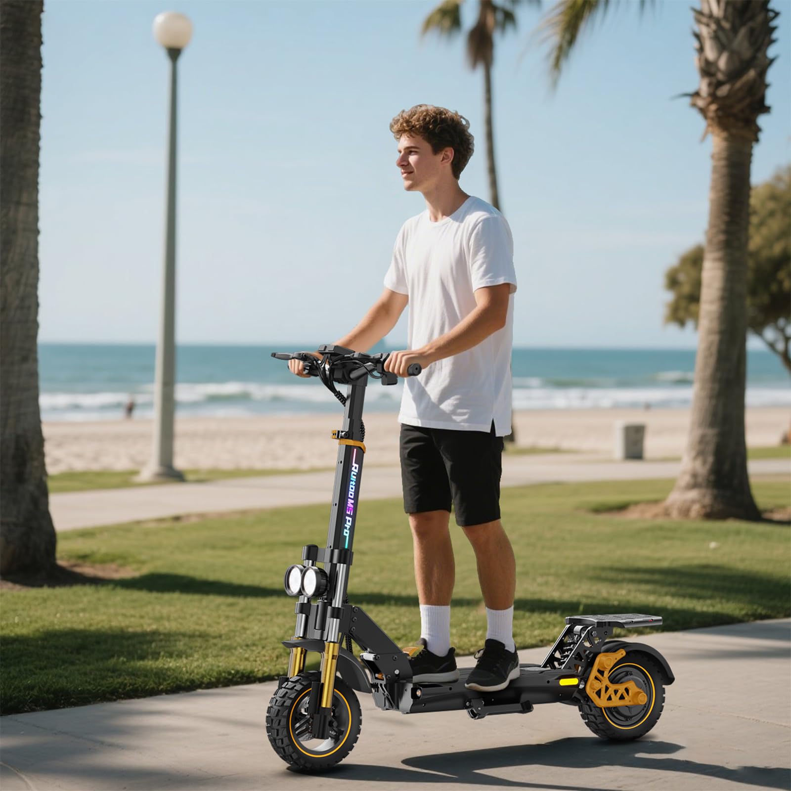 M5 Pro Trottinette Électrique, Batterie 48v 20.8Ah, Autonomie Max 70-80KM, Pneus Tout-Terrain 11 Pouces, 3 Modes De Vitesse, Écran Intelligent