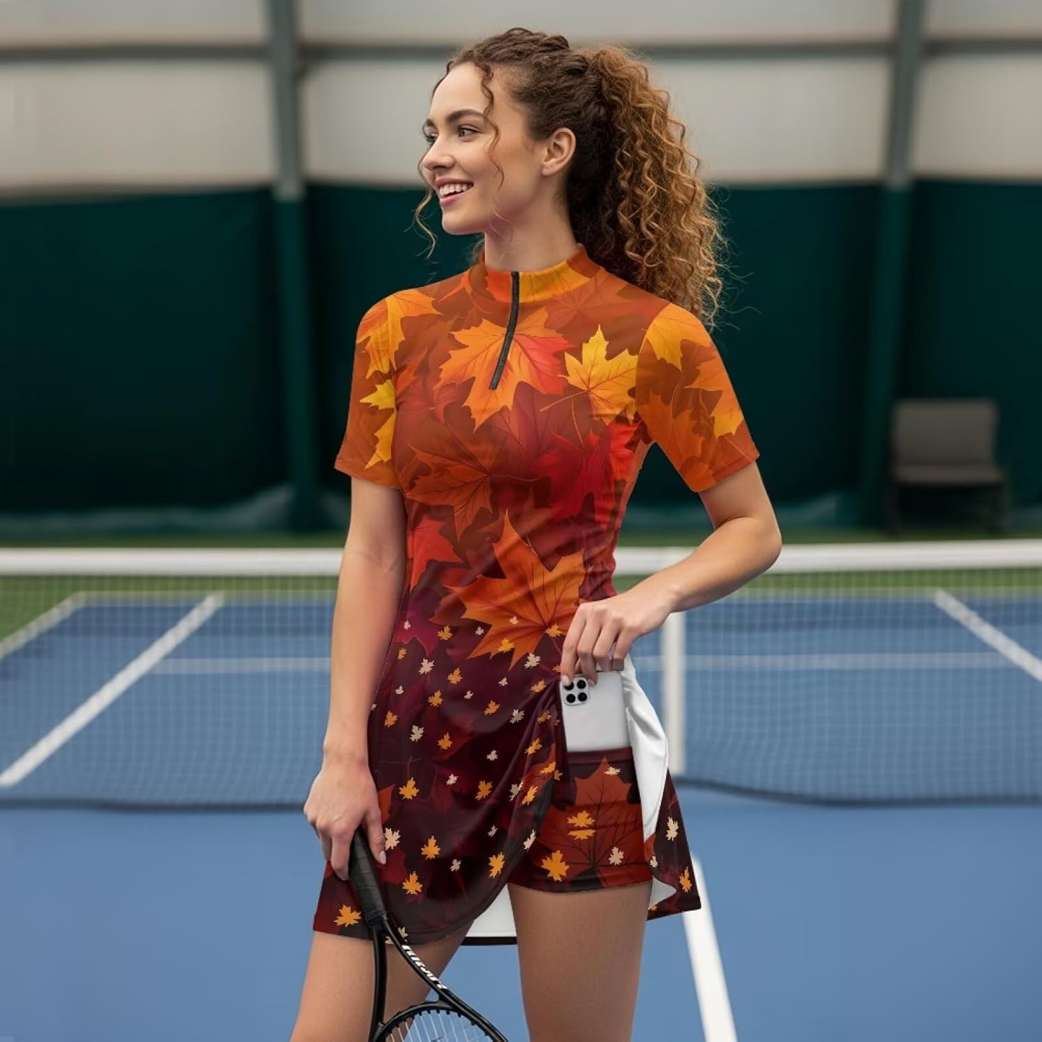 Womens Polo Tennis Dress Collared Short Sleeve Ruffle Golf Sports 1/4 Zip Workout Mini Summer Dresses Plus Size
