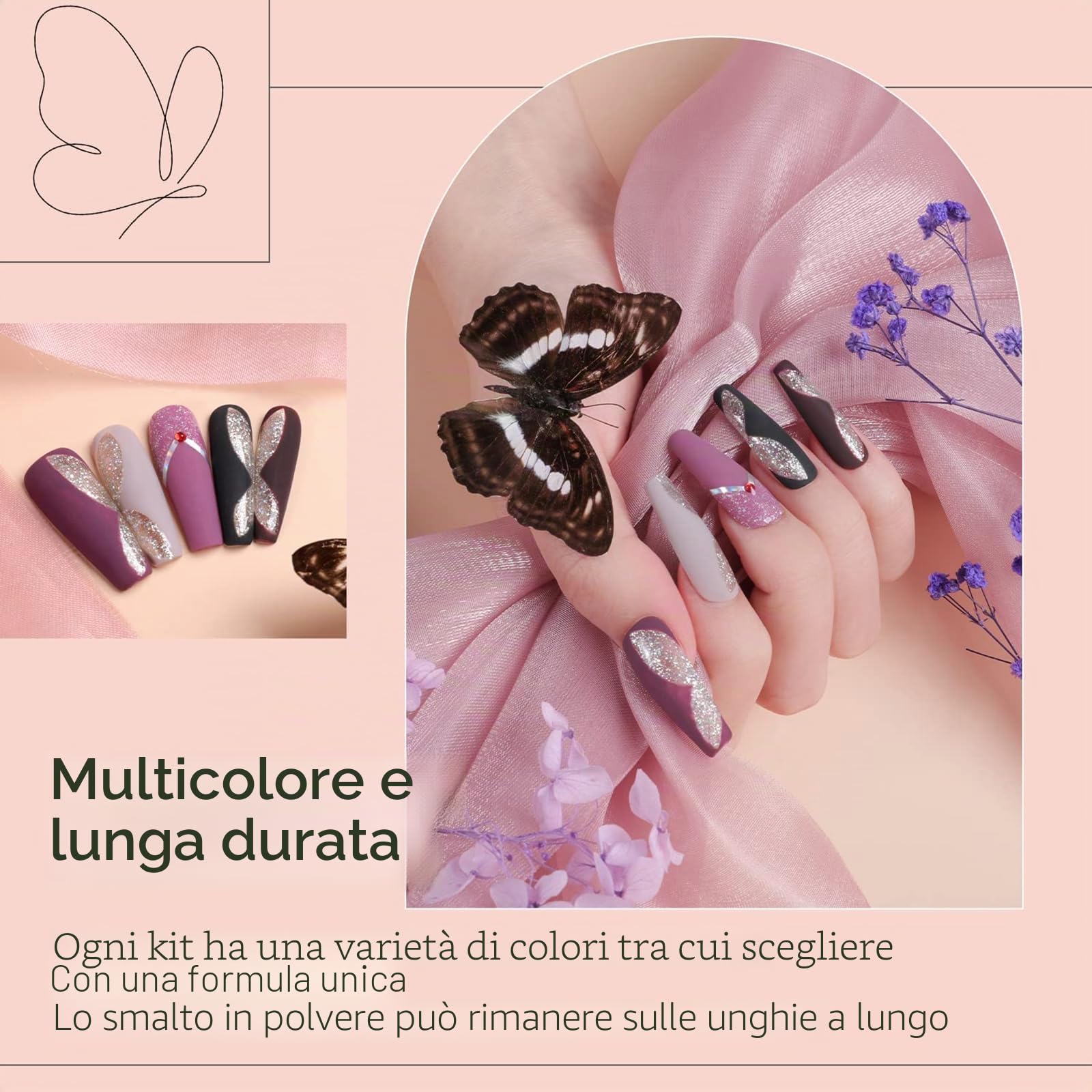 Aokitec 14 PCS Dipping Acrilico per Unghie, 8 colori Dip polvere acrilica unghie con Dip liquido per Nail Art, Nail Dipping Powder Set, Kit per Semipermanente Unghie, Regalo per donne ragazze