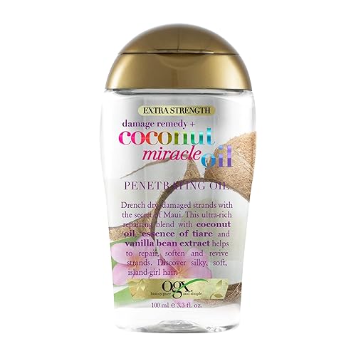 OGX Remedio extra fuerte contra daños aceite milagro de coco penetrante aceite antiencrespamiento extra hidratante para cabello grueso seco sin OGX Remedio extra fuerte contra daños aceite milagro de coco penetrante aceite antiencrespamiento extra hidratante para cabello grueso seco sin