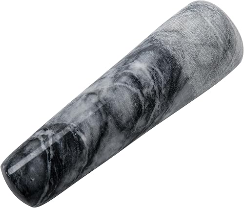 Maja de repuesto de mármol de 5.3 pulgadas solo piedra pulida (mortero no incluido) (gris claro negro)