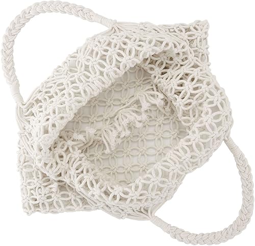 Miniatura 3 de Ayliss Bolsa de paja hecha a mano para viajes, playa, pesca, red, compras, bolsa de hombro tejida para mujer