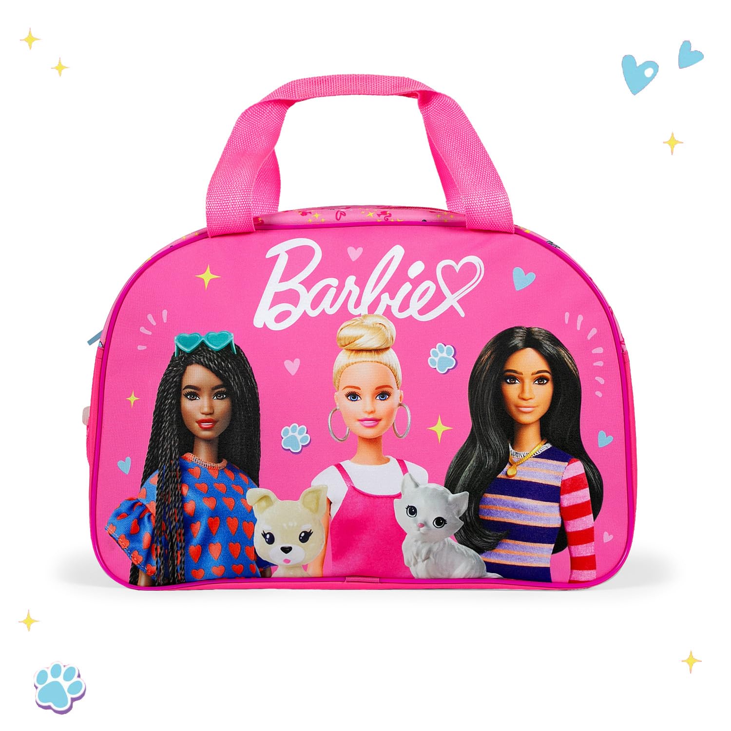 PERLETTI Borsa da Viaggio Bambina - Borsone Palestra Sacca Sportiva Bimba Scuola Materna Elementare Capiente - Borsa Sport Duffel Travel Bag Rosa Fucsia con Tracolla - Dimensioni 28x41,5x21cm