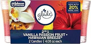 Glade 1-Wick 2in1 Scented Candle Jar, Hawaiian Breeze & Vanilla Passion ...