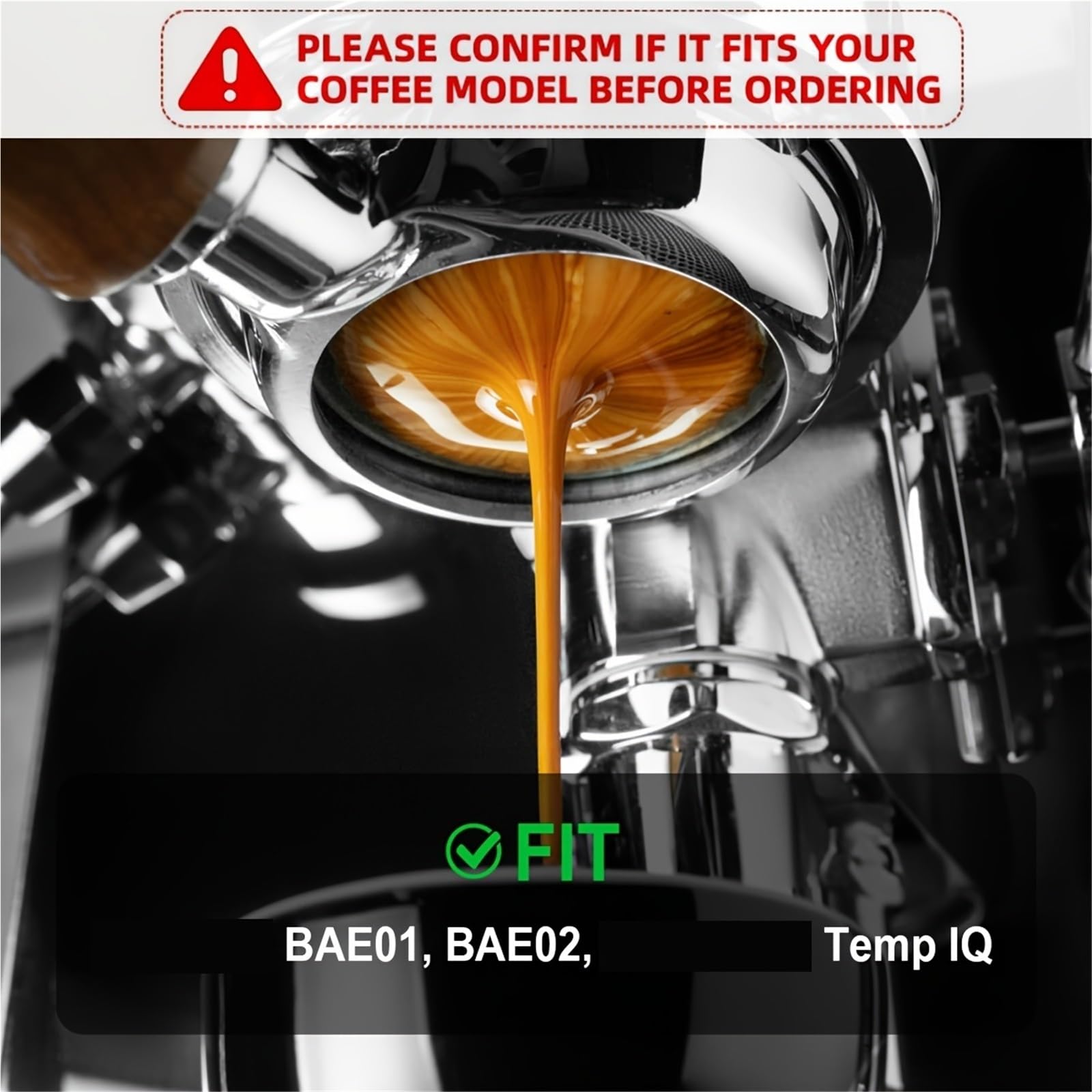 Portafiltro Sin Fondo For Espresso De 58 Mm, Compatible Con Barsetto, BAE01 BAE02, Compatible Con Calphalon, Accesorios De Repuesto For Cafetera Temp IQ(Style-C 1PCS)