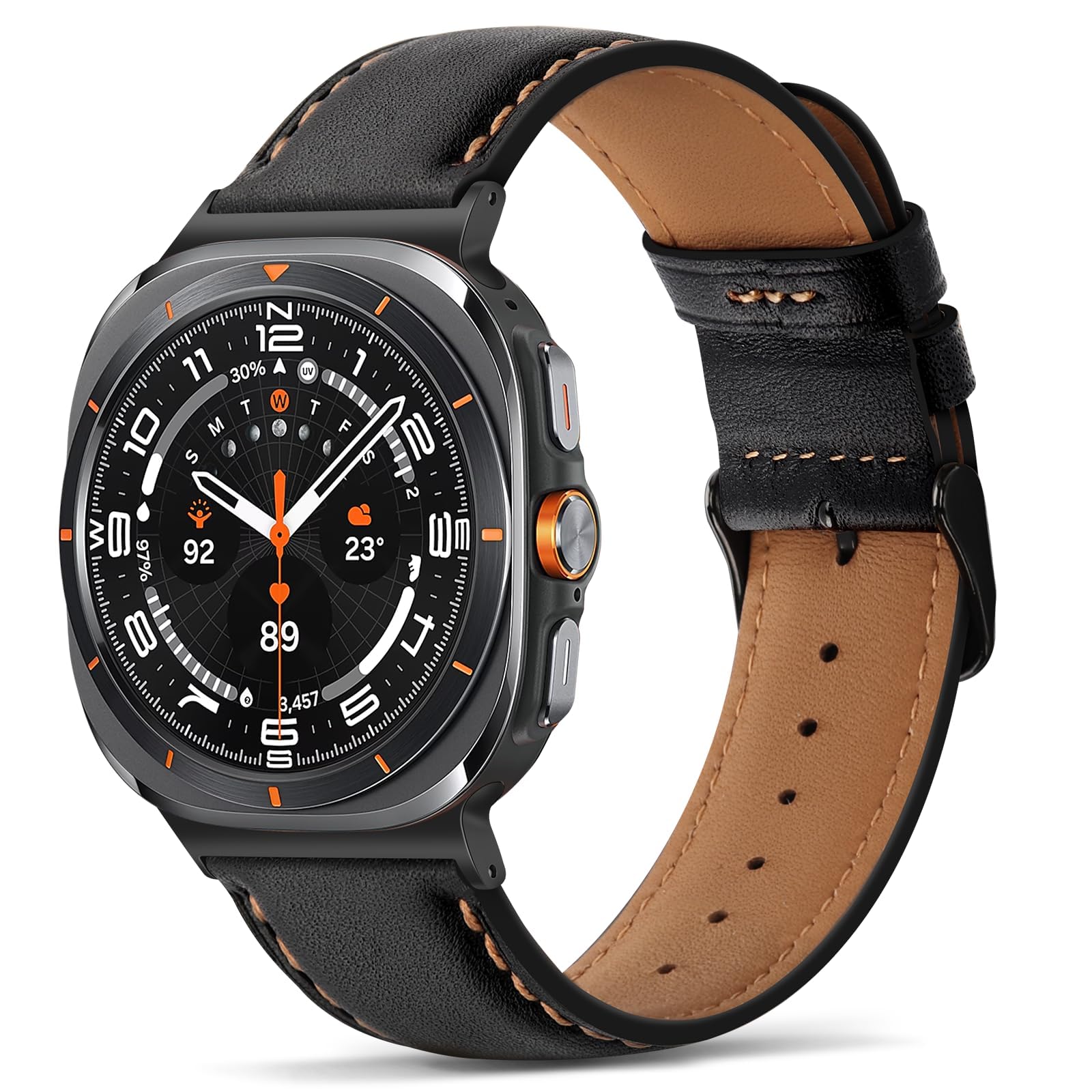 Tasikar Leather Bands Compatible with Samsung Galaxy Watch Ultra 47mm (2025/2024), Genuine Leather Strap Compatible with Samsung Galaxy Watch Ultra
