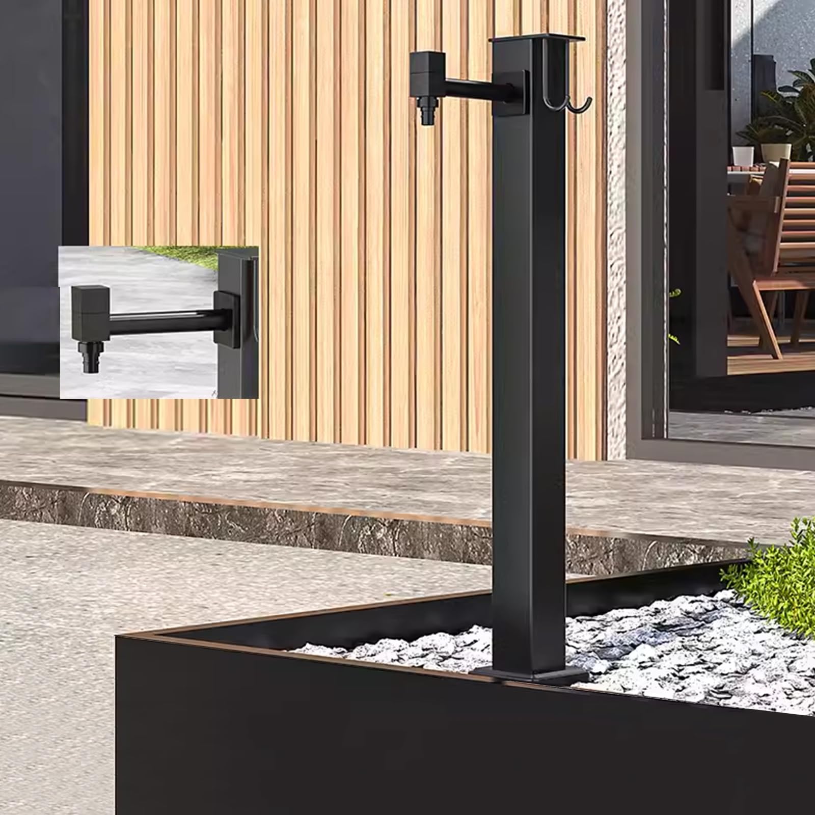 BHGFYXBS Vertical Garden Water Column, Freestanding Hose Stand With Lock Faucet, Side Water Inlet, Heat Insulation And Antifreeze, Wide Range