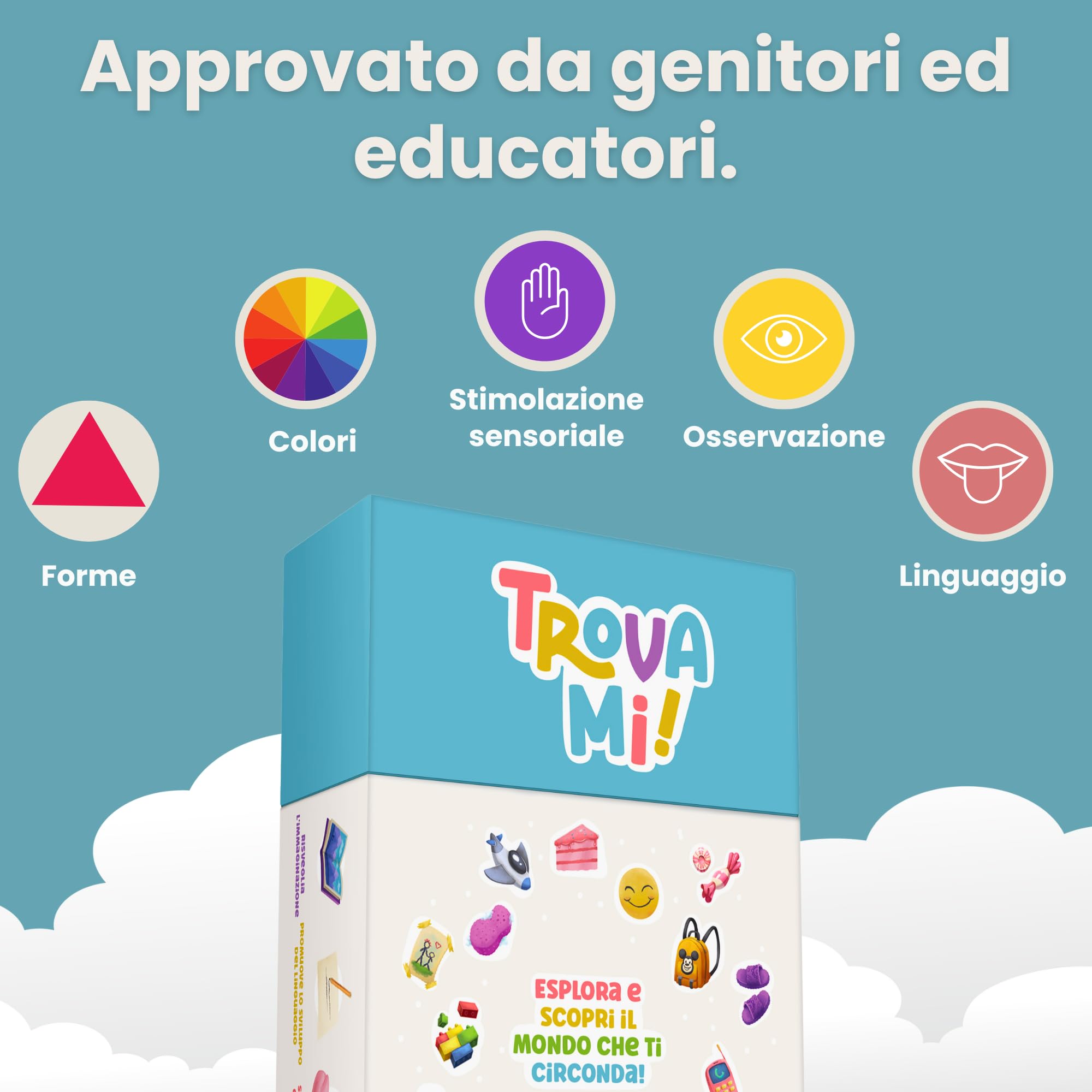 Trova-Mi! In Casa - Il Gioco di Carte Educativo e Divertente Approvato dai Genitori - Per Bambini da 2 a 6 Anni, Gioco Educativo, Gioco da Tavolo per Bambini, Giocattoli Montessori, Regalo per Bambini