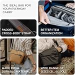 Peak Design Everyday Sling 6L, Kelp, Padded Adjustable Shoulder Strap for Crossbody or Waist Carry, FlexFold Dividers, Ideal for Carrying Cameras or Everyday Essentials, Sling Bag for Men and Women