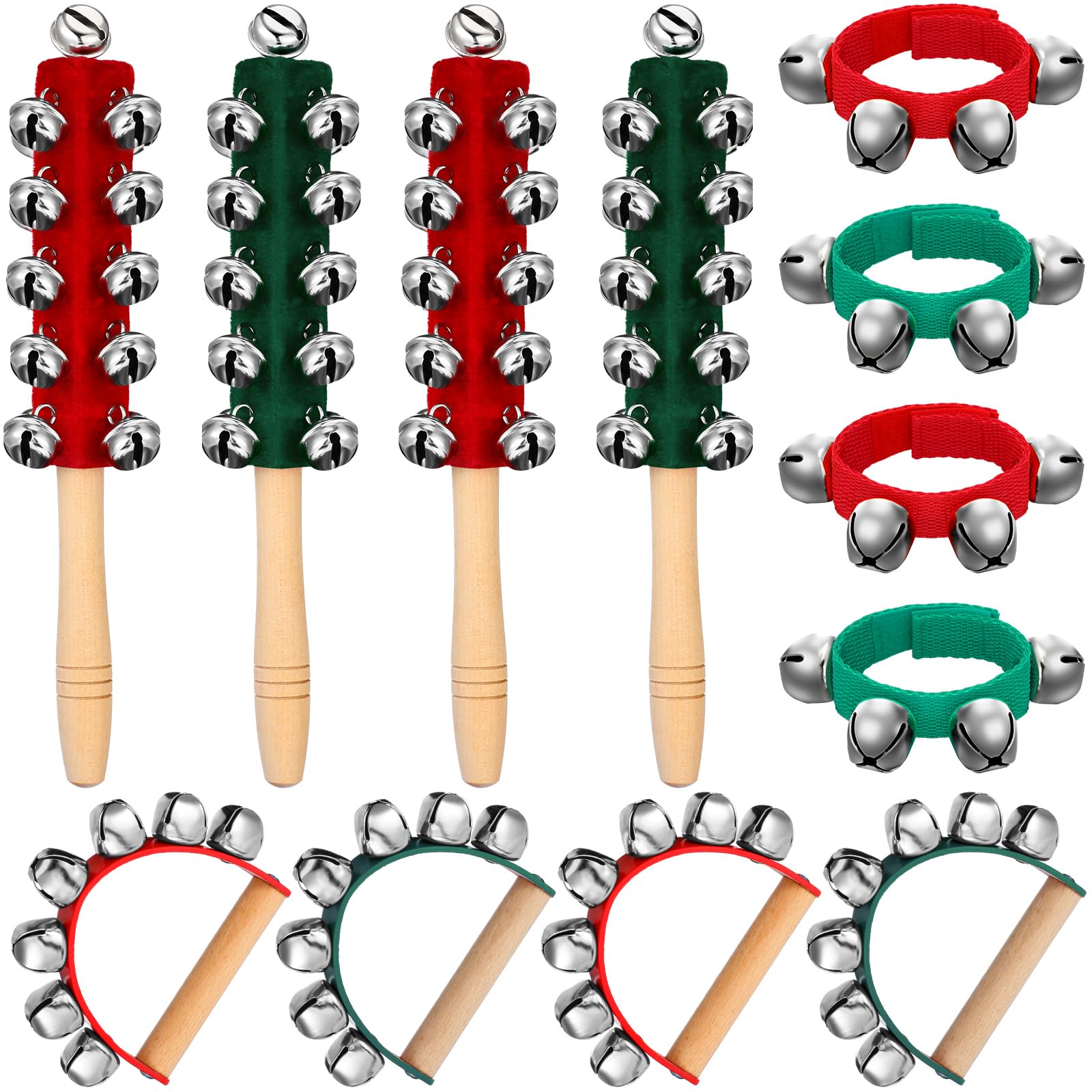 Amazon.com: Lukmaa 12 PCS Christmas Hand Jingle Bells Wooden