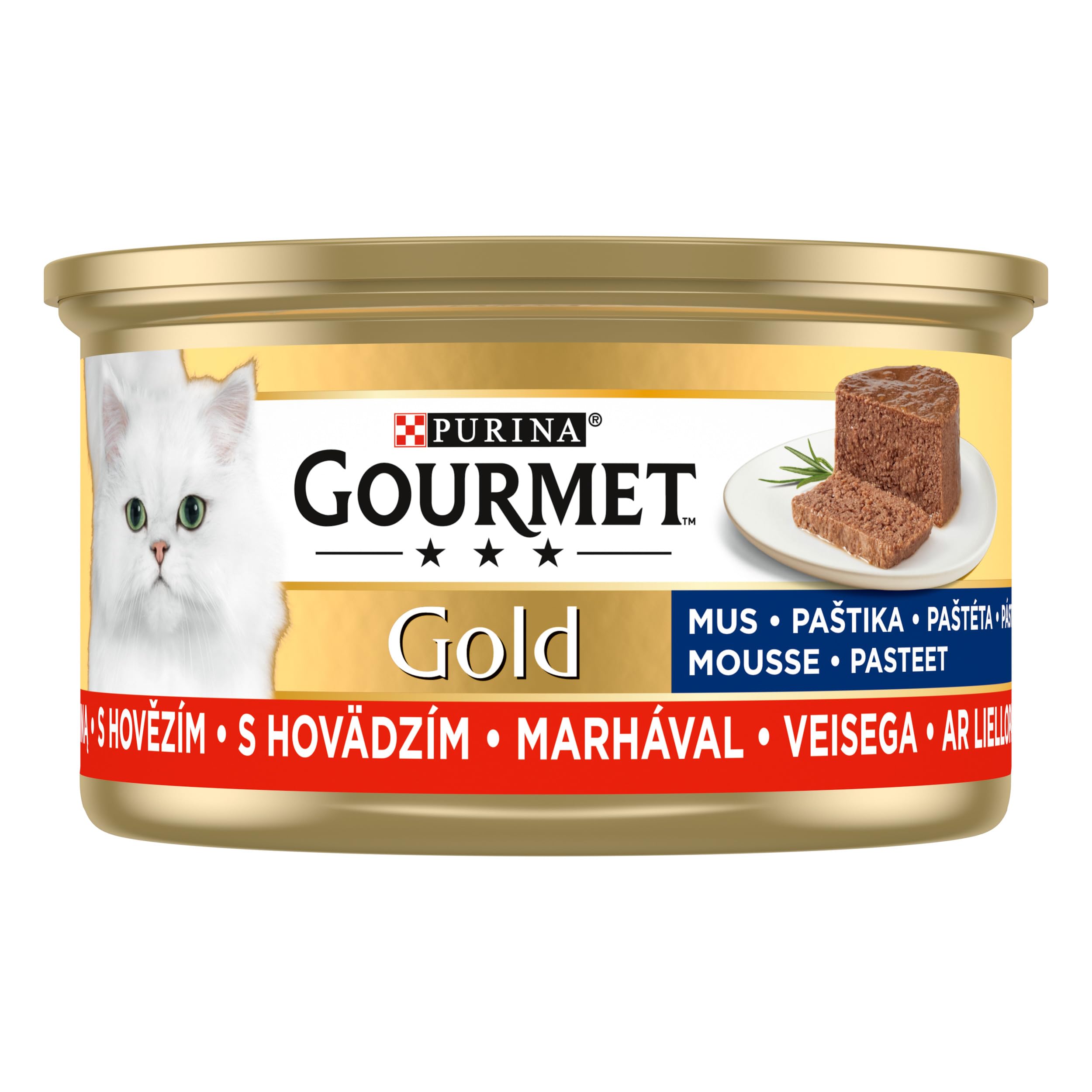 GOURMET GOLD | Karma mokra dla dorosłych kotów | Mus z Wołowiną | 12x85g