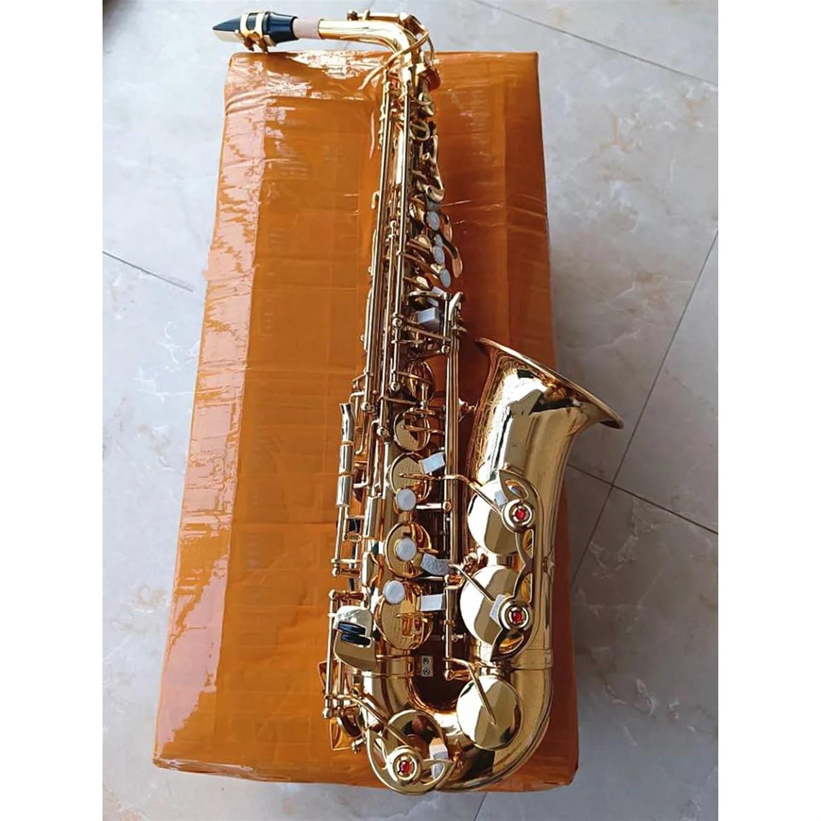 Złoty Saksofon Altowy Z Ustnikiem Instrument Muzyczny Profesjonalny Saksofon E-płaski profesjonalny Saksofon (Color : Ordinary bag)