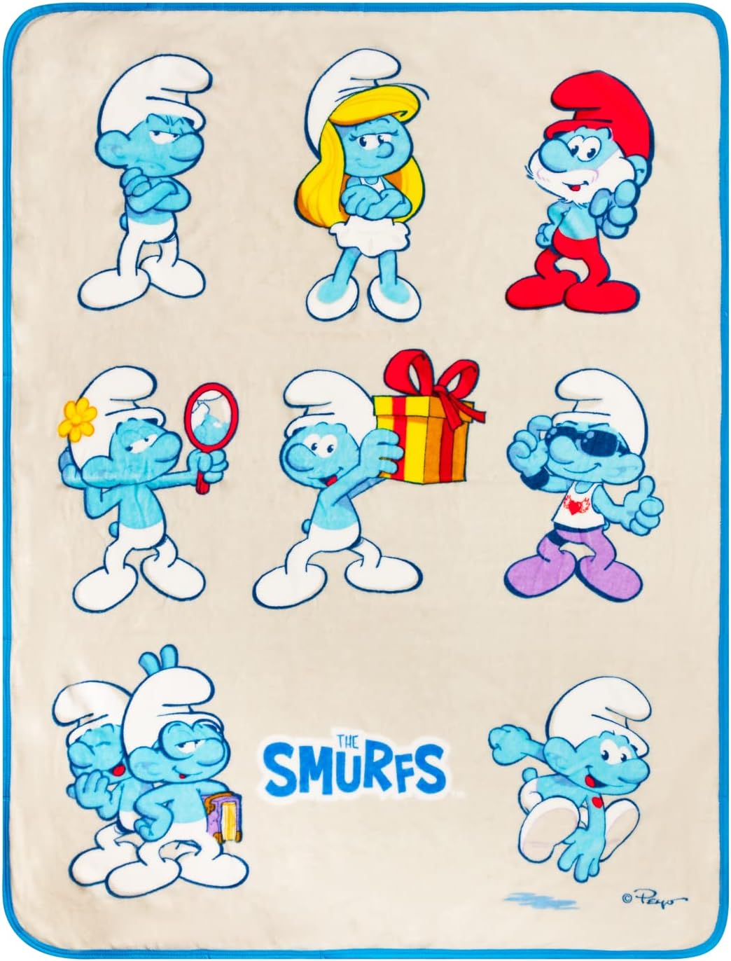 Franco Collectibles Smurfs Bedding Super Soft Micro Raschel Throw, 46 in x 60 in, (Official Licensed Product)