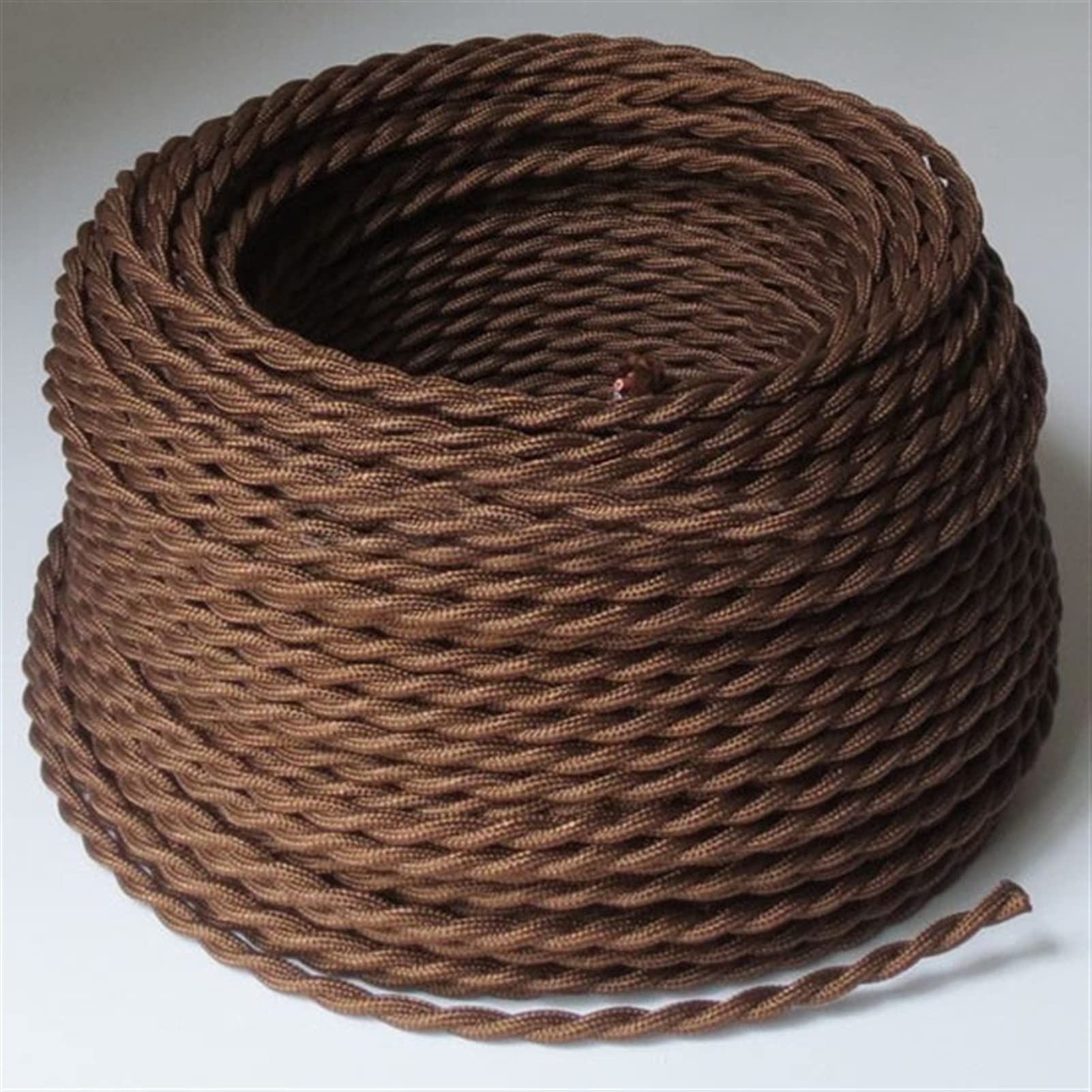 Silikonkabel, Elektrokabel Vintage Seil Twisted Elektrische Draht Hanf Seil gewebt Textildraht Twisted Kabel geflochtene Retro Pendelleuchte Schnur 2 * 0,75 mm(50m)