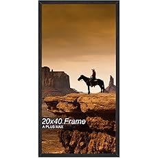 Americanflat 20x40 Picture Frame with Polished Plexiglass - Black Picture Frame - Wide Photo Frames Made of Engineered Wood for Vertical or Horizontal Wall Display - Epic Collection - Black