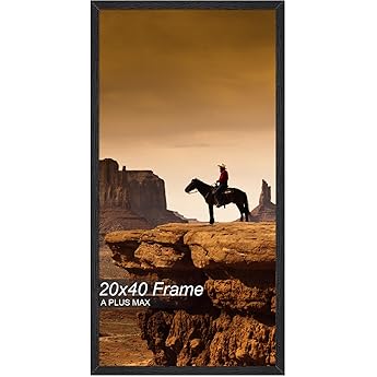 Americanflat 20x40 Picture Frame with Polished Plexiglass - Black Picture Frame - Wide Photo Frames Made of Engineered Wood for Vertical or Horizontal Wall Display - Epic Collection - Black