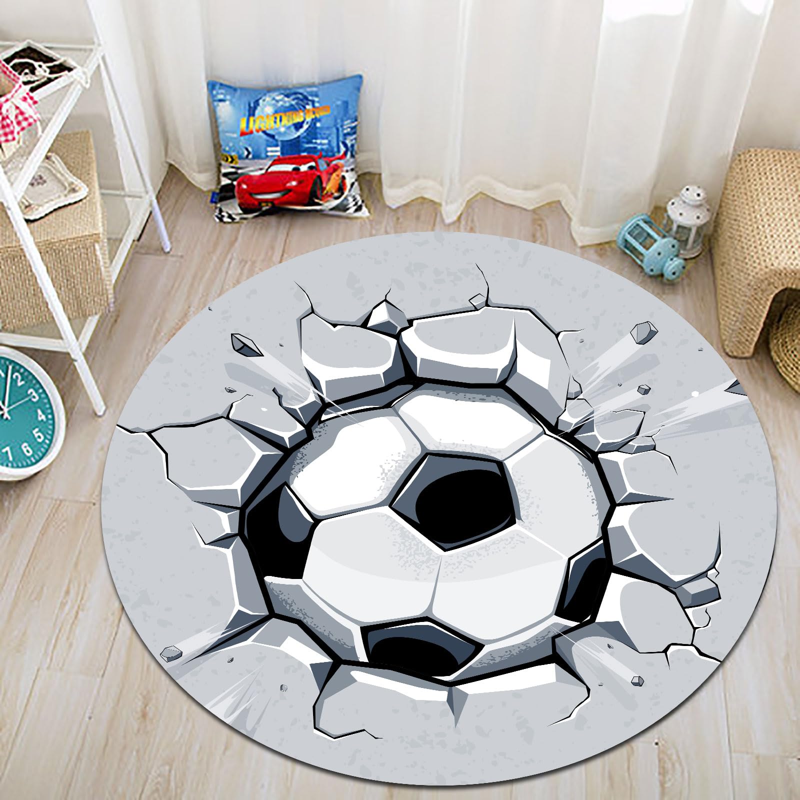 Tapis salle à manger sous table ø 170 cm lavable et gris