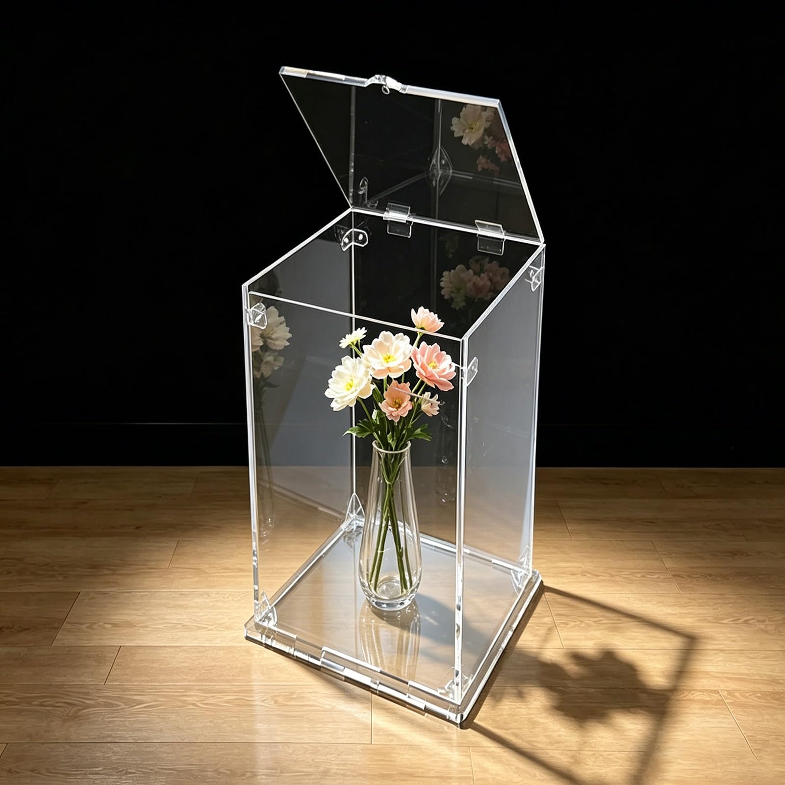 UrbanUp Urna Metacrilato Vitrina Acrílica de Pie con Tapa, Organizador Grande de 10, 15, 20, 25, 30, 35, 40, 50, 60 cm de Altura, Ideal Guardar Maquetas, Trofeos y Adornos(15x25xH25cm/6x10x10)