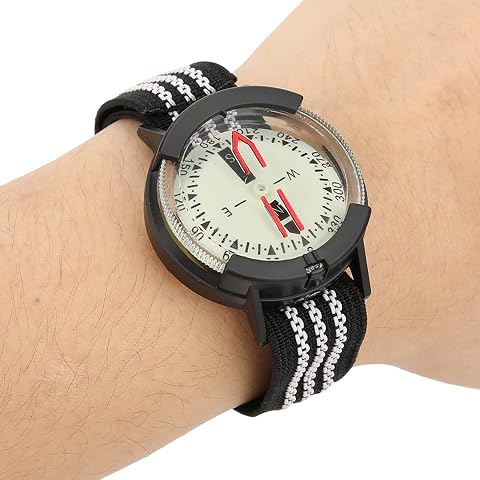 Brújula De Muñeca para Buceo, Brújula Impermeable para Exteriores Luminosa con Correa De Reloj Ajustable, Brújula Tipo Correa De Muñeca