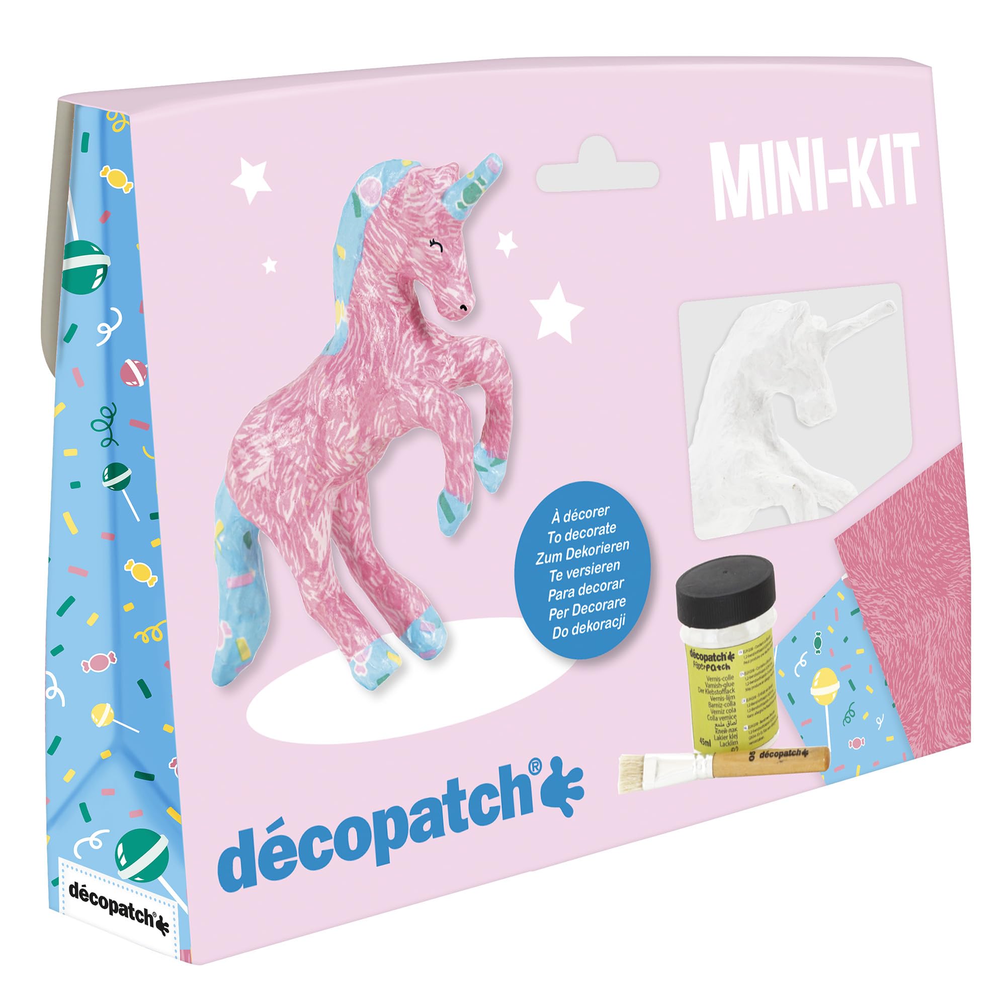 Décopatch AP209C - Lot De 5 Vaches En Papier Mâché 12,5x5x8cm Avec Anneau - Supports DIY à Décorer