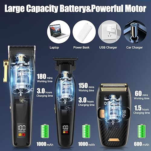 Miniatura 6 de Cortapelos profesionales para hombre, afeitadoras eléctricas, maquinilla de afeitar cortadora de pelo con hoja en T, recortadora de barbero