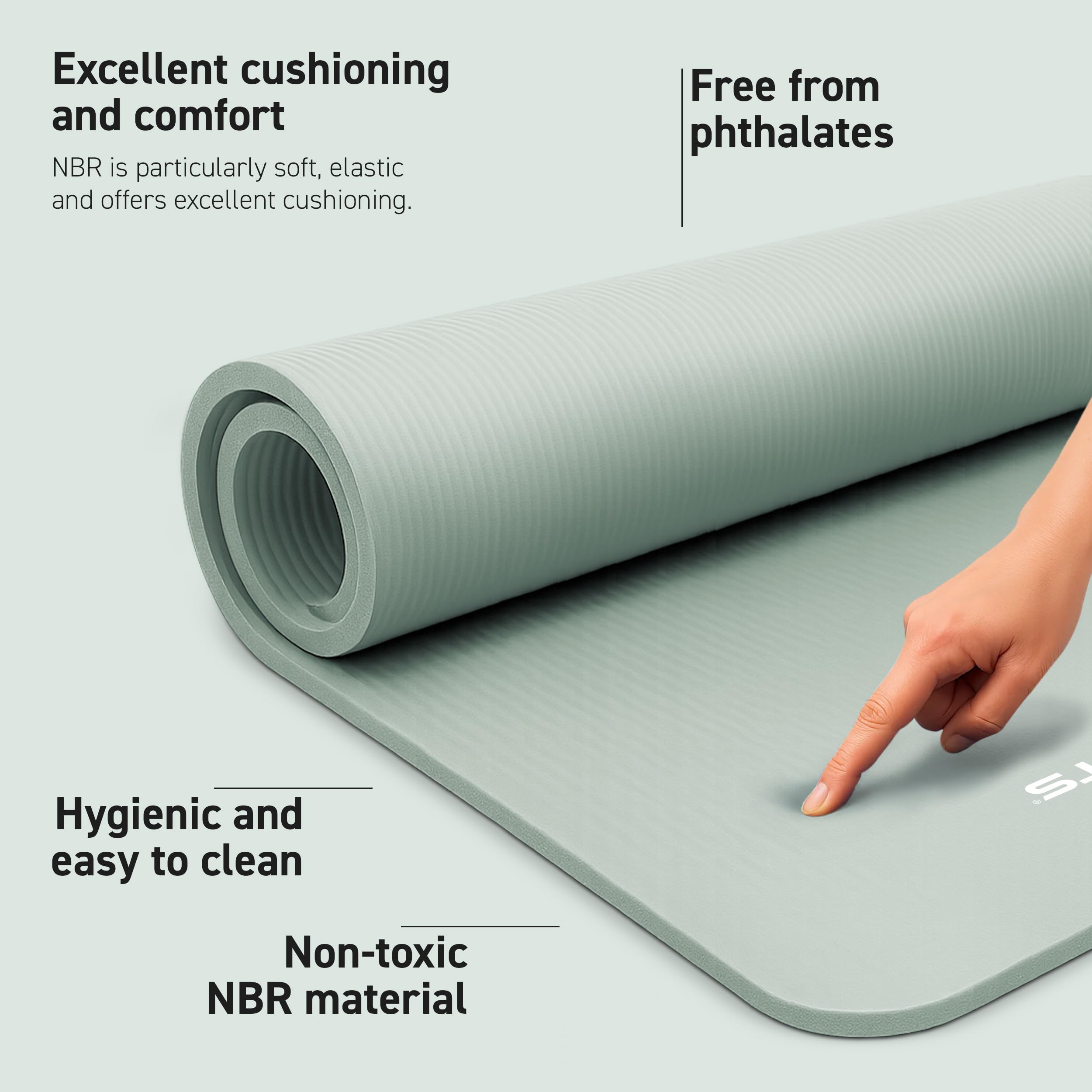 MSPORTS Yoga Mat Premium Non Slip Thick – Extra Comfortable Exercise Mat for Home Workouts, Pilates, Stretching &amp; Gym – Cushioned NBR Foam, Gym Mat with Strap, for Women &amp; Men