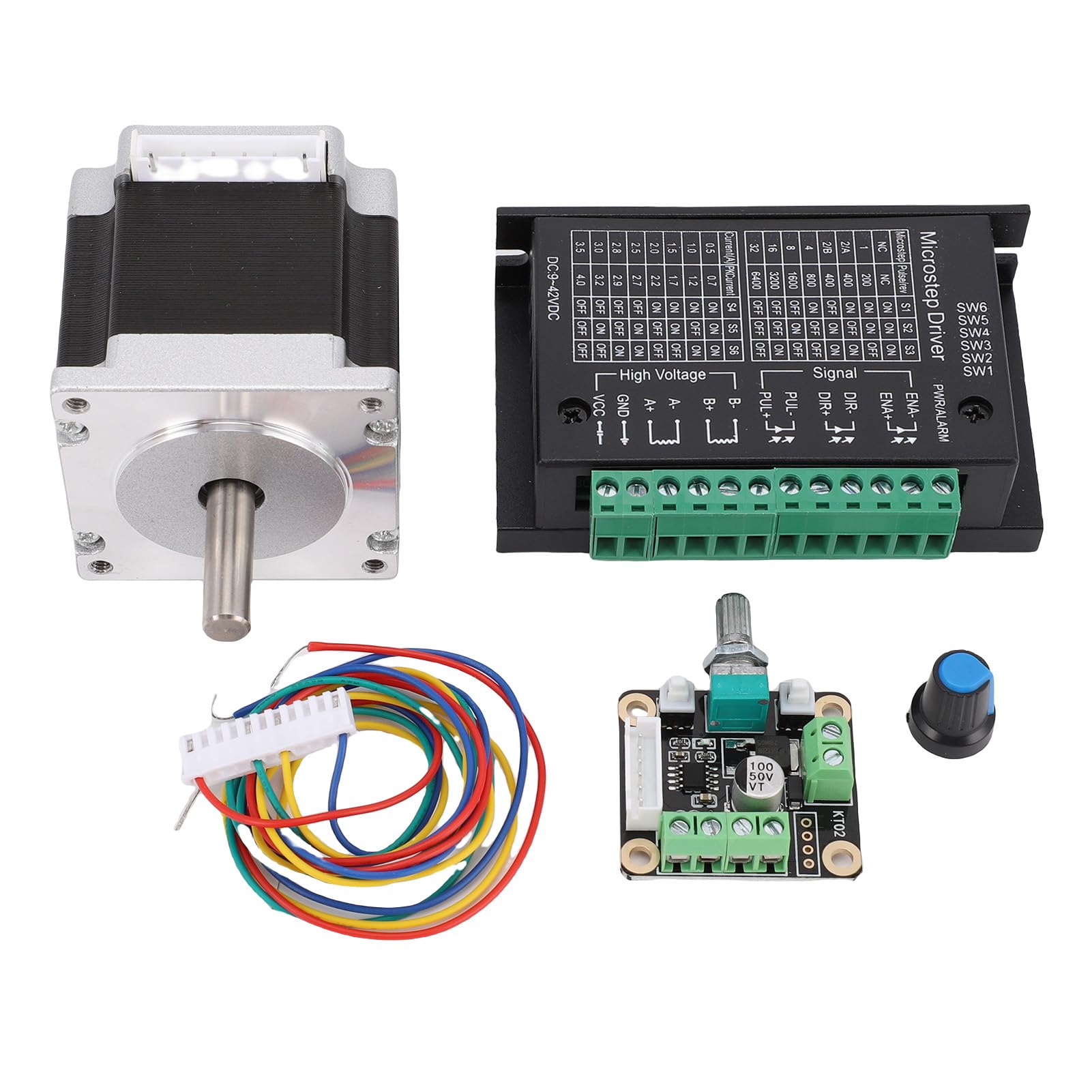 Goshyda Nema23 Schrittmotor-Treiber-Kit, Nema 23 2-Phasen-8-Mm-Wellenmotor, TB6600-Treiber für CNC-Gravur-3D-Drucker, 126 N.cm Haltemoment 2,8 A, 56 Mm Bipolarer XYZ-Tisch