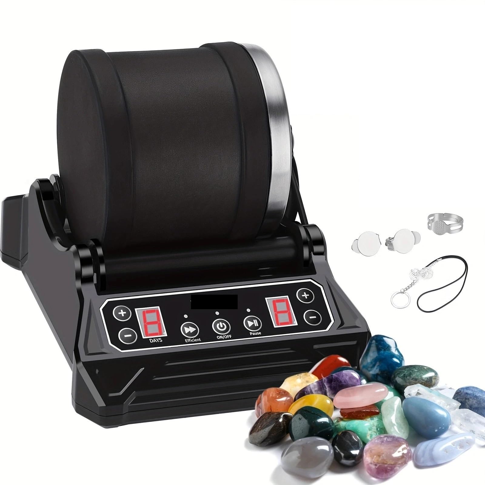 Gemstone Polishing Machine, 1pc Electric Stone Polishing Machine, Grinding , Rock Rolling Kit for Gem, Stone, Crystal