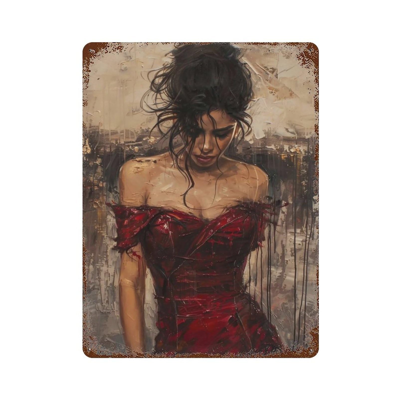 Hduryeyryy Multicolour Crimson Dance Reverie 02 Wall Retro Iron Vintage Art Metal Tin Sign Poster Modern Home Cofffee Club Art Bar Shop Decor 40X30cm