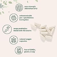 Vista 3 de Micro Ingredients Probiotics 200 Billion CFU, 120 Veggie Capsules Mega Probiotics for Men & Women 40 Strains with Prebiotics, Postbiotics &