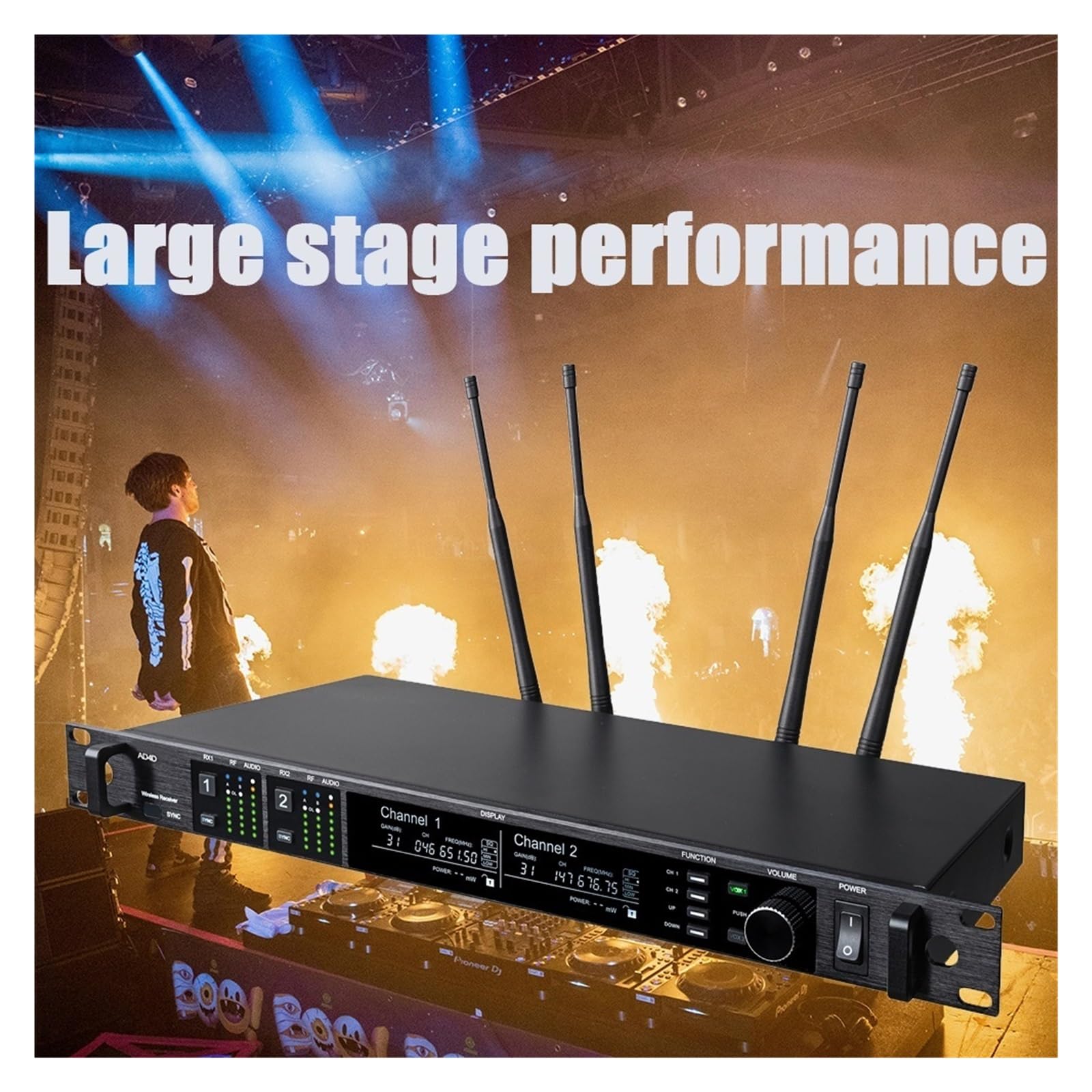Profesjonalny Mikrofon Bezprzewodowy 500/600/900MHz System Radiowy Mikrofon Magazynowy Scena Kościół Ślub(Chrome 500Mhz)