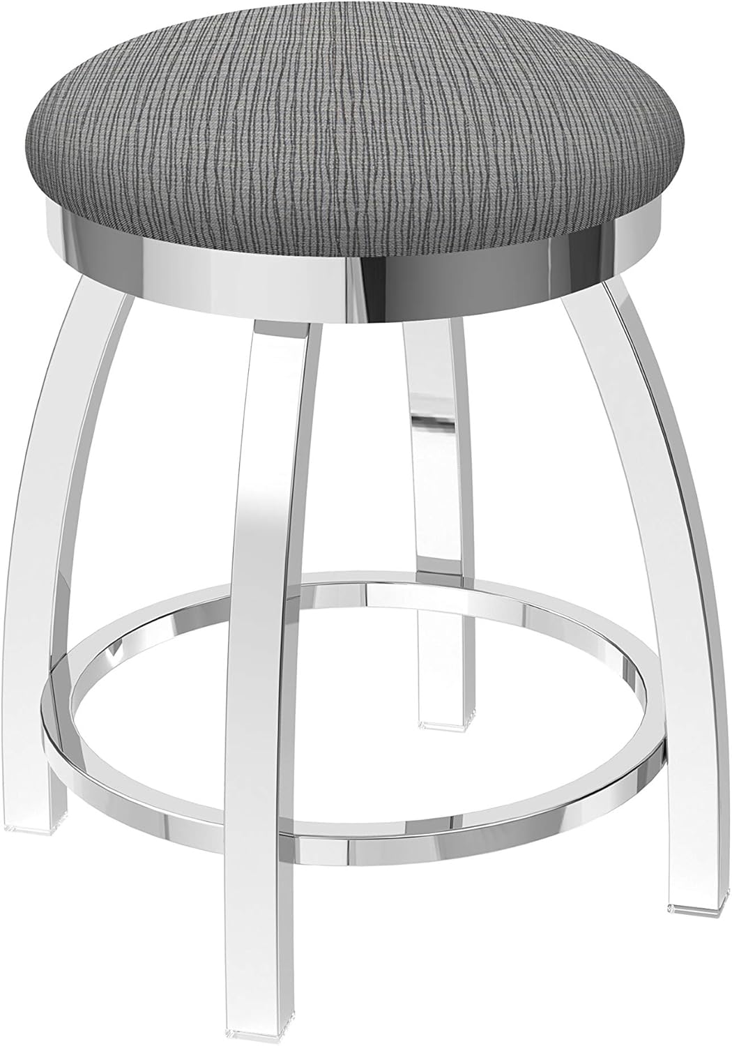 802 Misha 18" Swivel Vanity Stool with Chrome Finish and Graph Alpine Seat